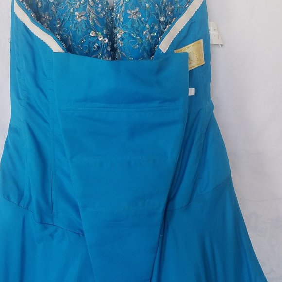 Beautiful Strapless Aqua Prom/Formal Dress(Size 6) - Picture 8 of 8